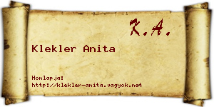Klekler Anita névjegykártya